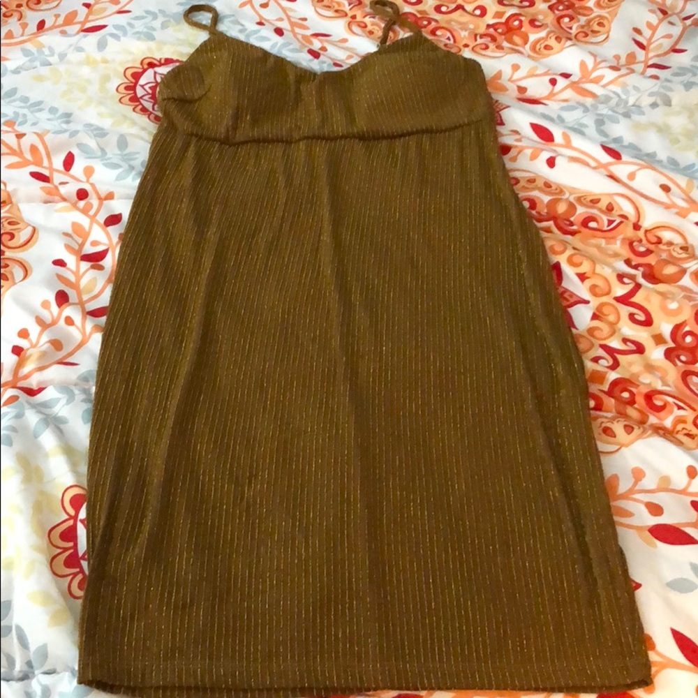 Gold stripes sparkles dress